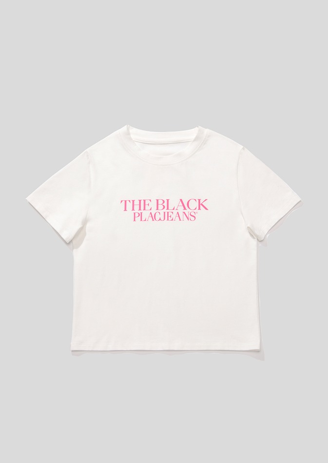 플랙 블랙 베이직 티셔츠 화이트